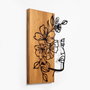Wallity Woman Floral Face - 372 Escultura de pared de madera y metal
